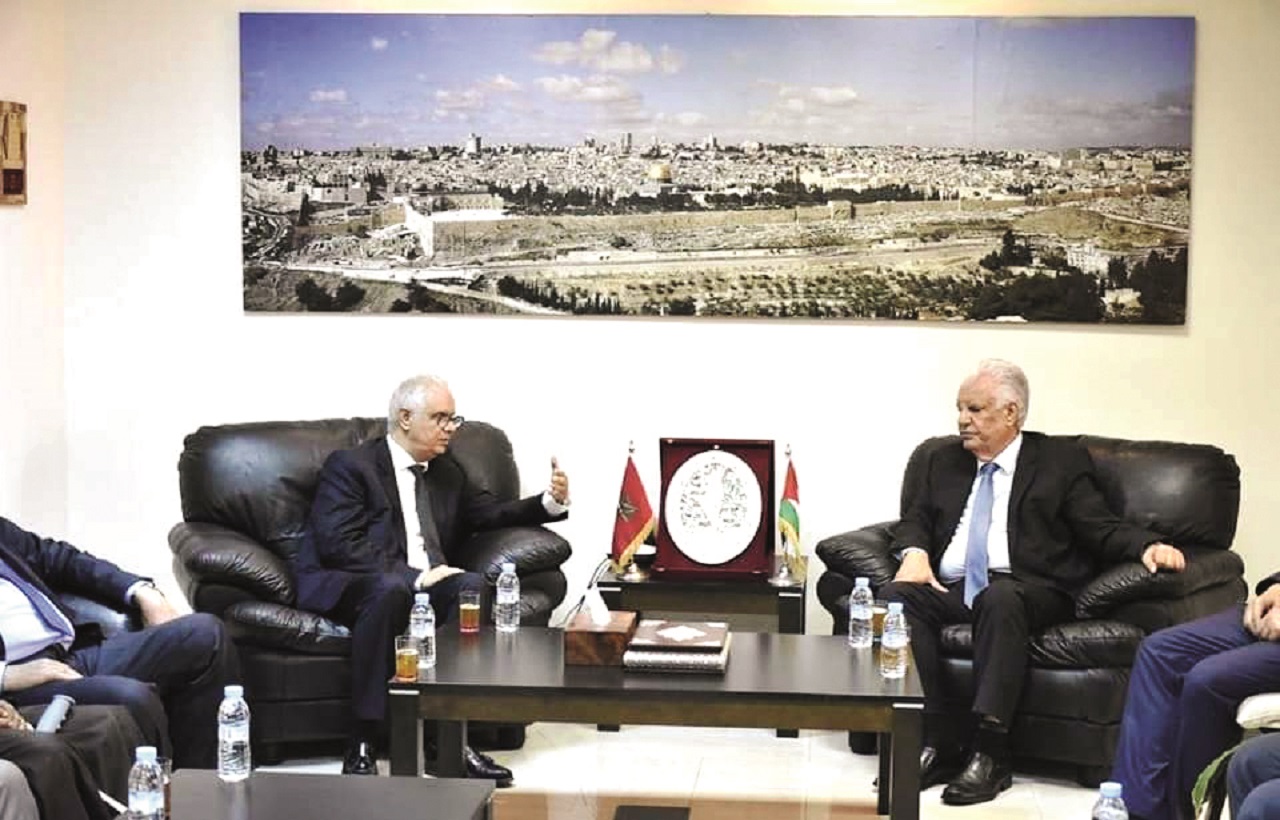 نزار بركة رفقة وفد من قيادة حزب الاستقلال يزور سفير دولة فلسطين بالرباط