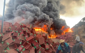 حريق مهول يأتي على سوق جملة بمراكش