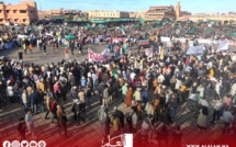 مسيرة حاشدة للأساتذة بساحة جامع الفنا وسط استنفار أمني مشدد