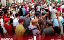 المغاربة يحتشدون في شوارع الرباط دفاعا وتضامنا مع فلسطين