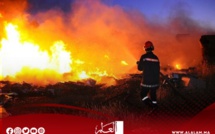 حريق مهول يلتهم 15 محلا تجاريا في سوق شعبي بوجدة